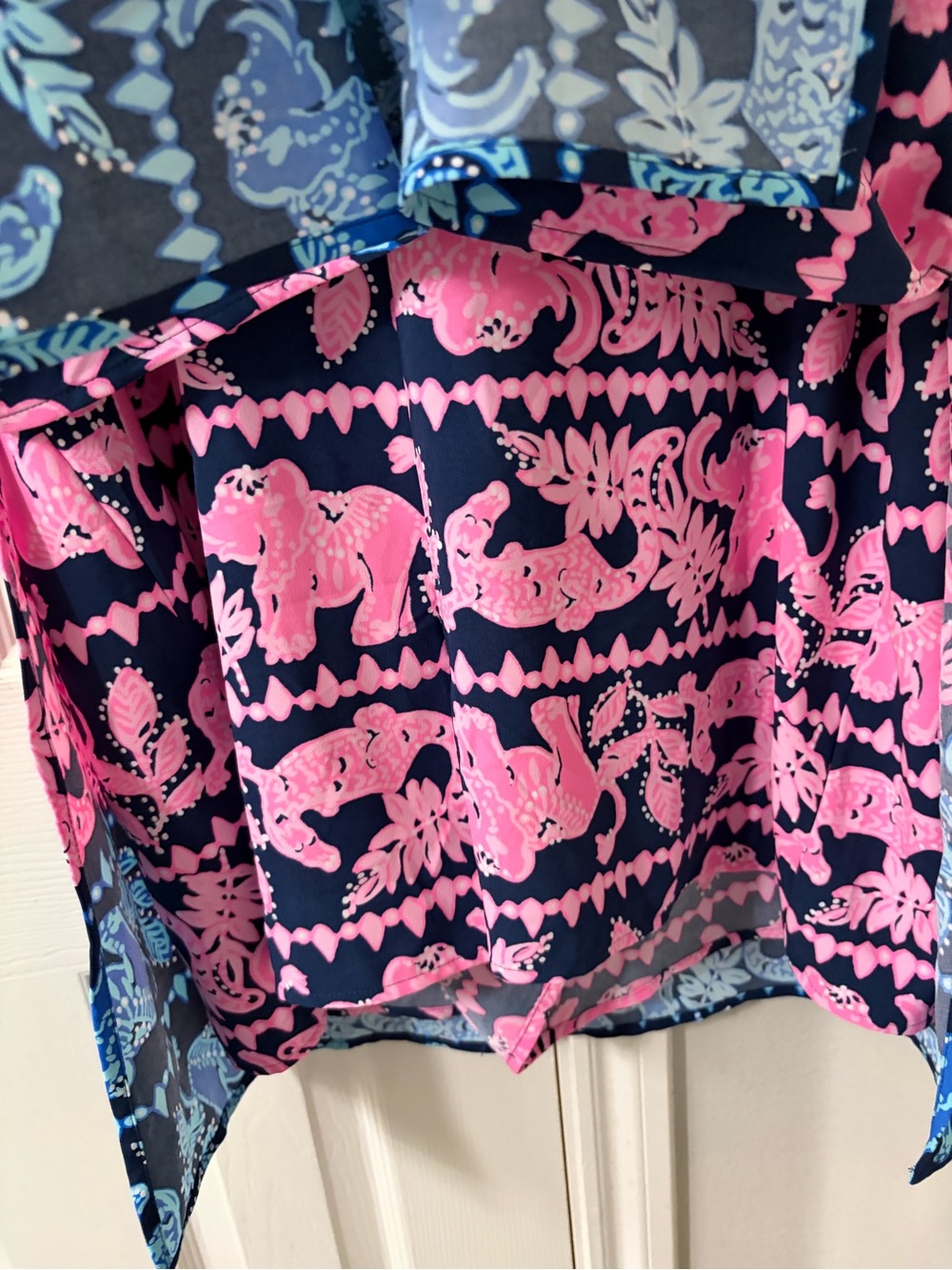 Lilly Pulitzer Blanca Stretch Romper High Tide Navy Perfect Pair Print Size 16 - Picture 7 of 16